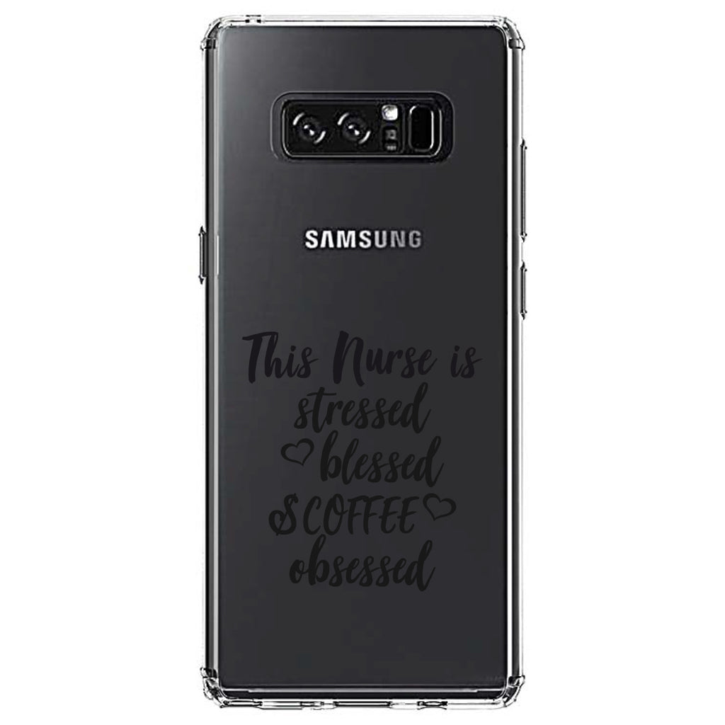 This Nurse Is Stressed Blessed & Coffee Obsessed Clear Shockproof iPhone Case, view 12