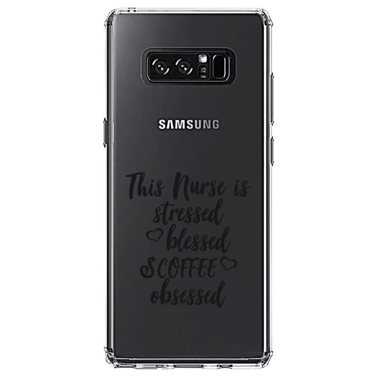 This Nurse Is Stressed Blessed & Coffee Obsessed Clear Shockproof iPhone Case, view 12