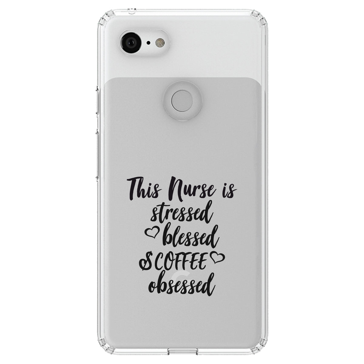 This Nurse Is Stressed Blessed & Coffee Obsessed Clear Shockproof iPhone Case, view 21