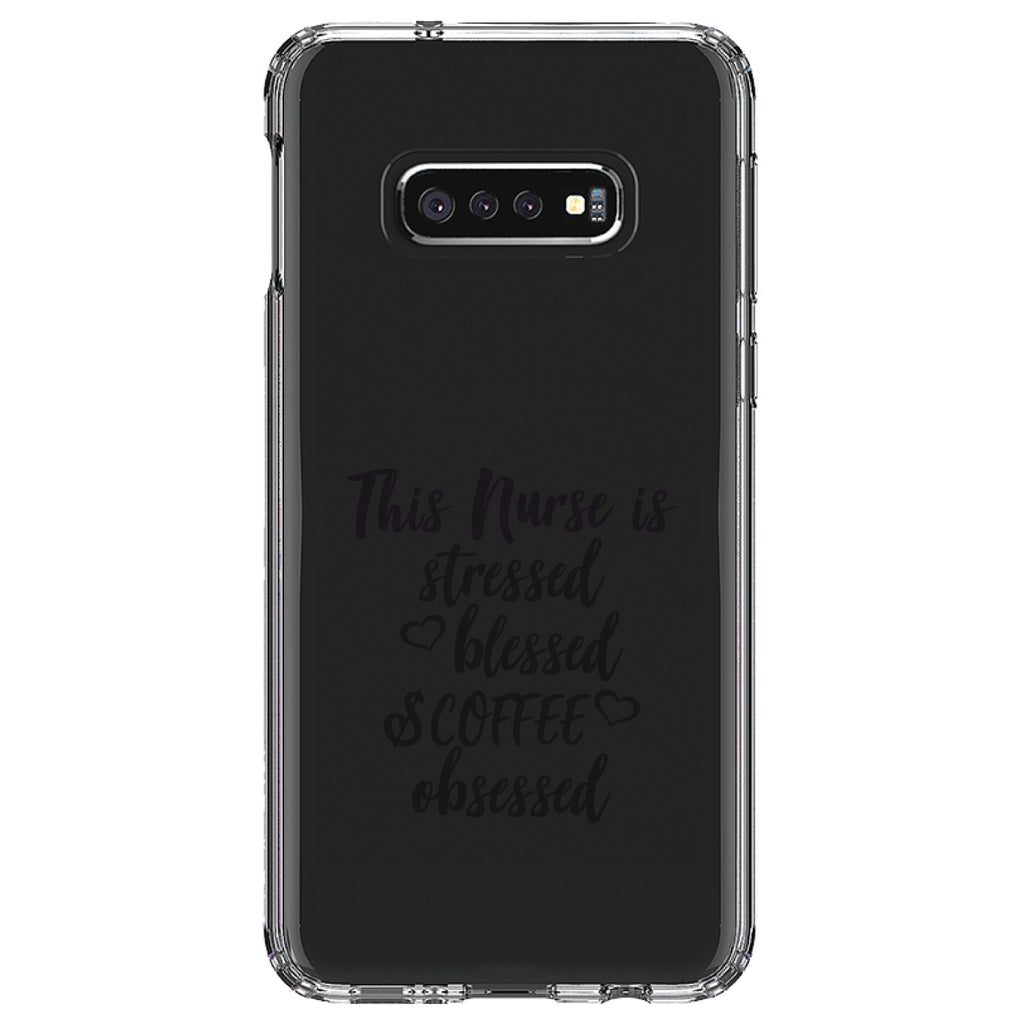 This Nurse Is Stressed Blessed & Coffee Obsessed Clear Shockproof iPhone Case, view 18