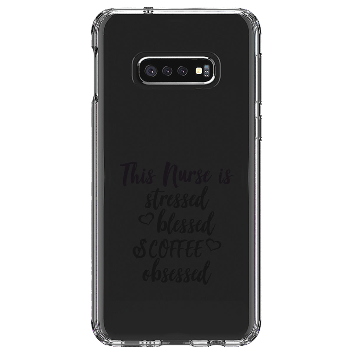 This Nurse Is Stressed Blessed & Coffee Obsessed Clear Shockproof iPhone Case, view 18