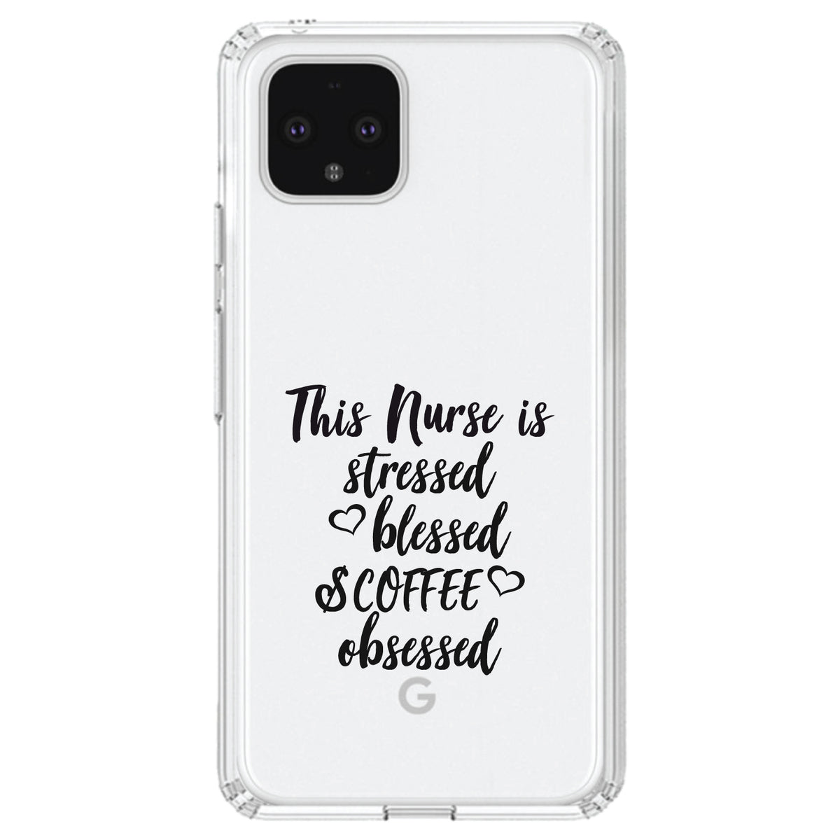 This Nurse Is Stressed Blessed & Coffee Obsessed Clear Shockproof iPhone Case, view 24