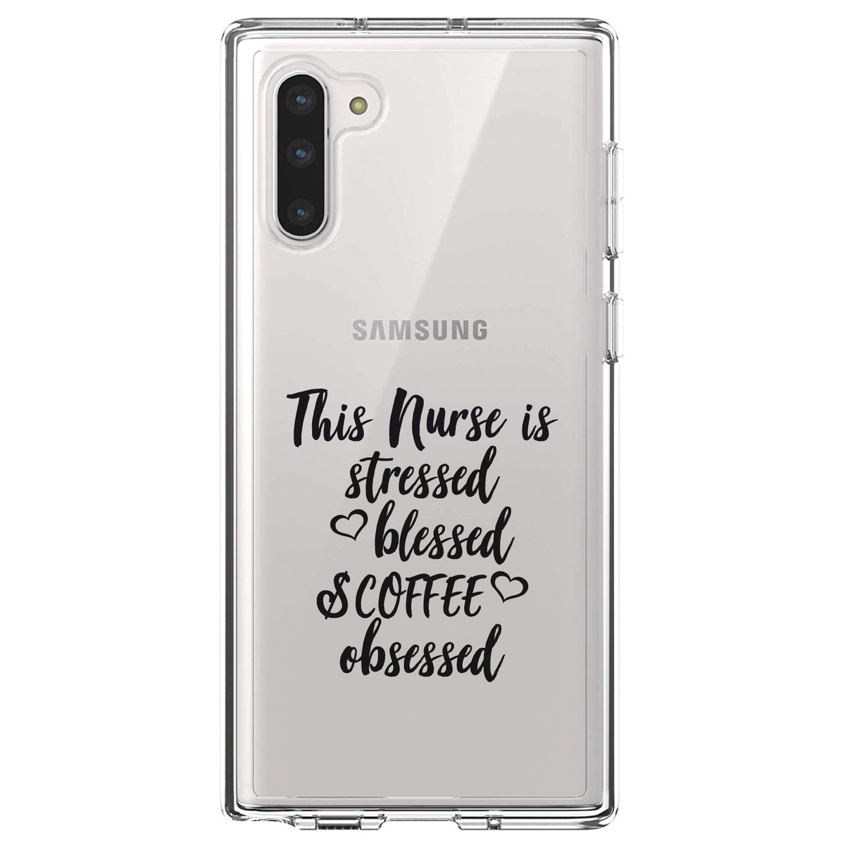 This Nurse Is Stressed Blessed & Coffee Obsessed Clear Shockproof iPhone Case, view 9