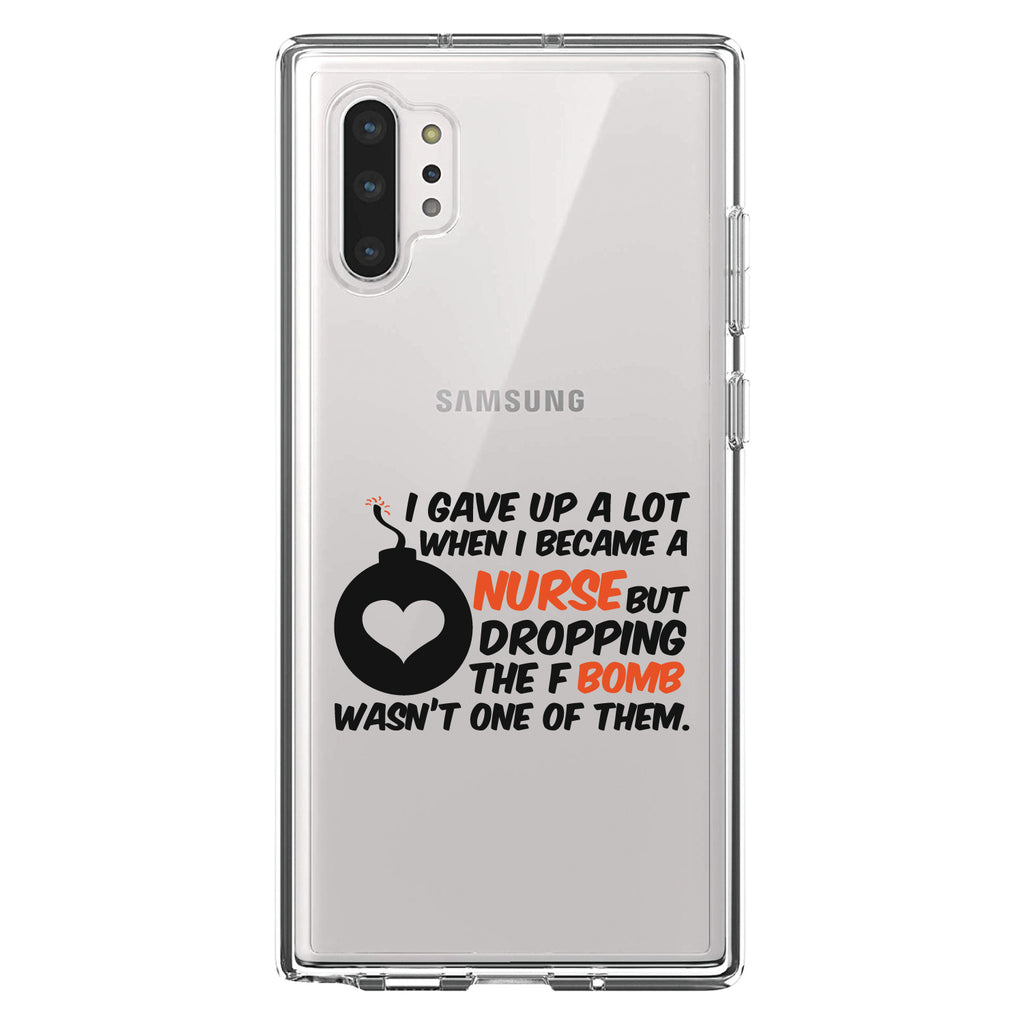 Gave Up A Lot When I Became a Nurse, F Bomb Clear Shockproof iPhone Case, view 10