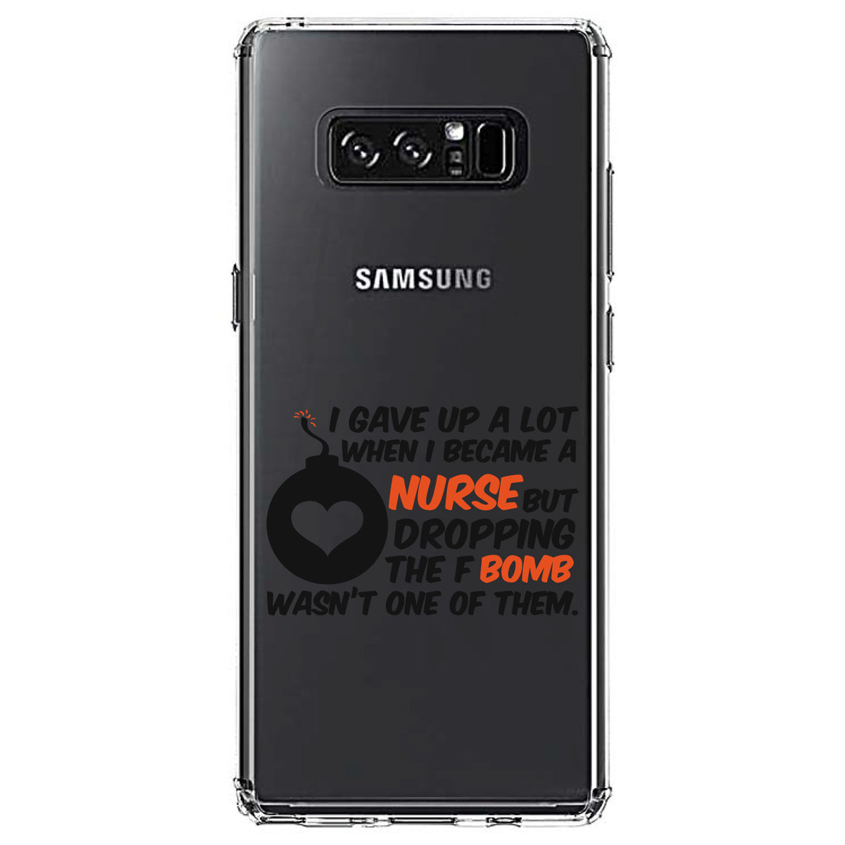 Gave Up A Lot When I Became a Nurse, F Bomb Clear Shockproof iPhone Case, view 12
