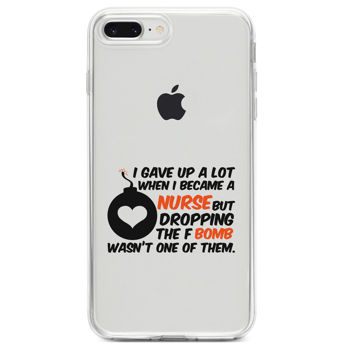 Gave Up A Lot When I Became a Nurse, F Bomb Clear Shockproof iPhone Case, view 6