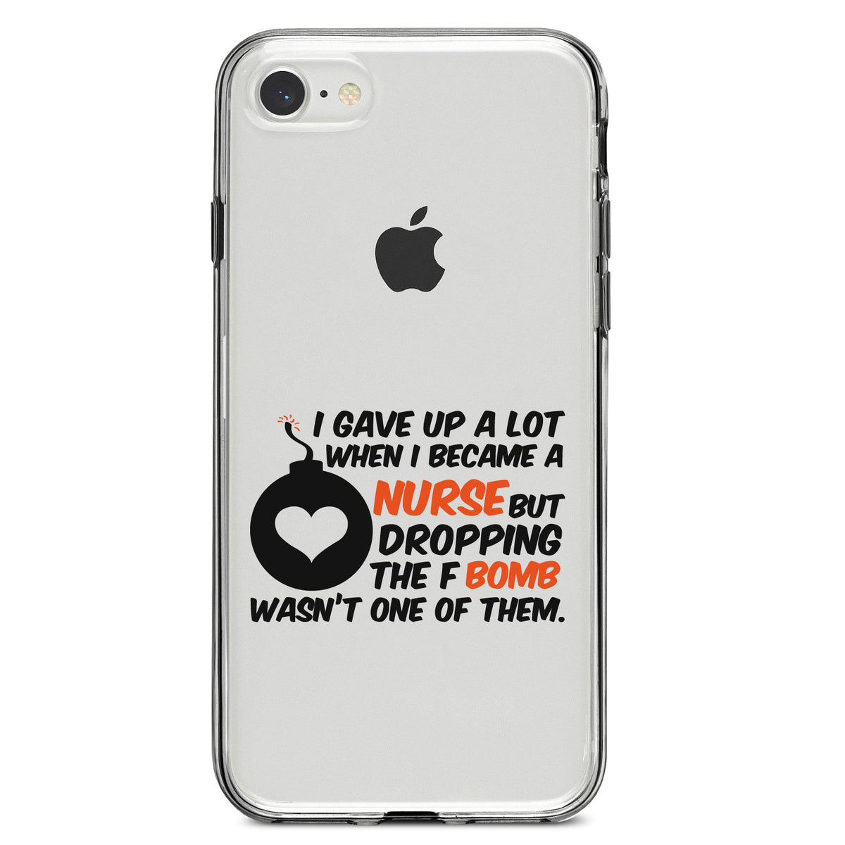 Gave Up A Lot When I Became a Nurse, F Bomb Clear Shockproof iPhone Case, view 5