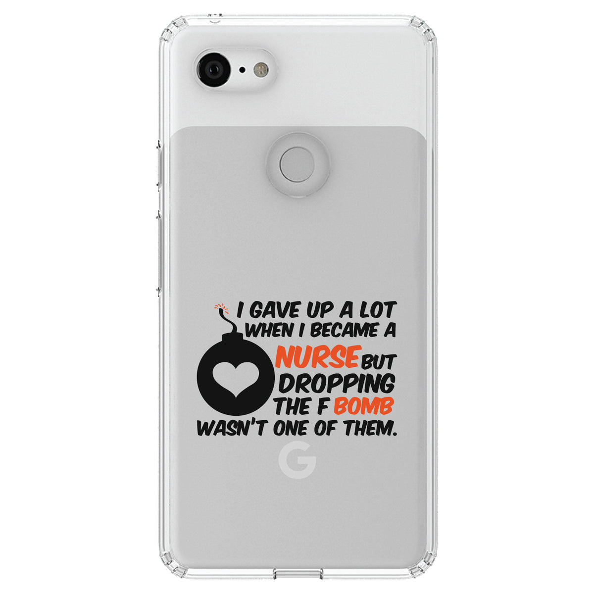 Gave Up A Lot When I Became a Nurse, F Bomb Clear Shockproof iPhone Case, view 21