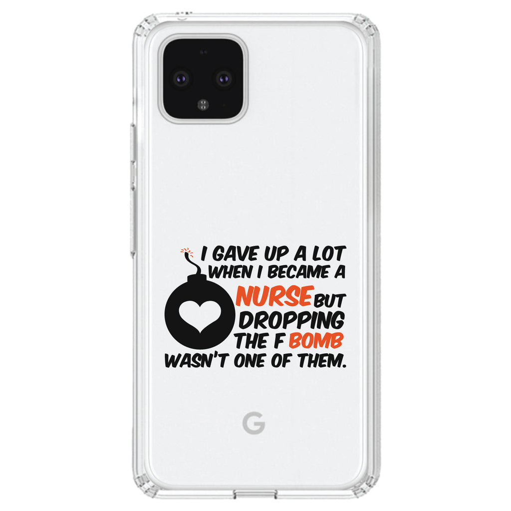 Gave Up A Lot When I Became a Nurse, F Bomb Clear Shockproof iPhone Case, view 23