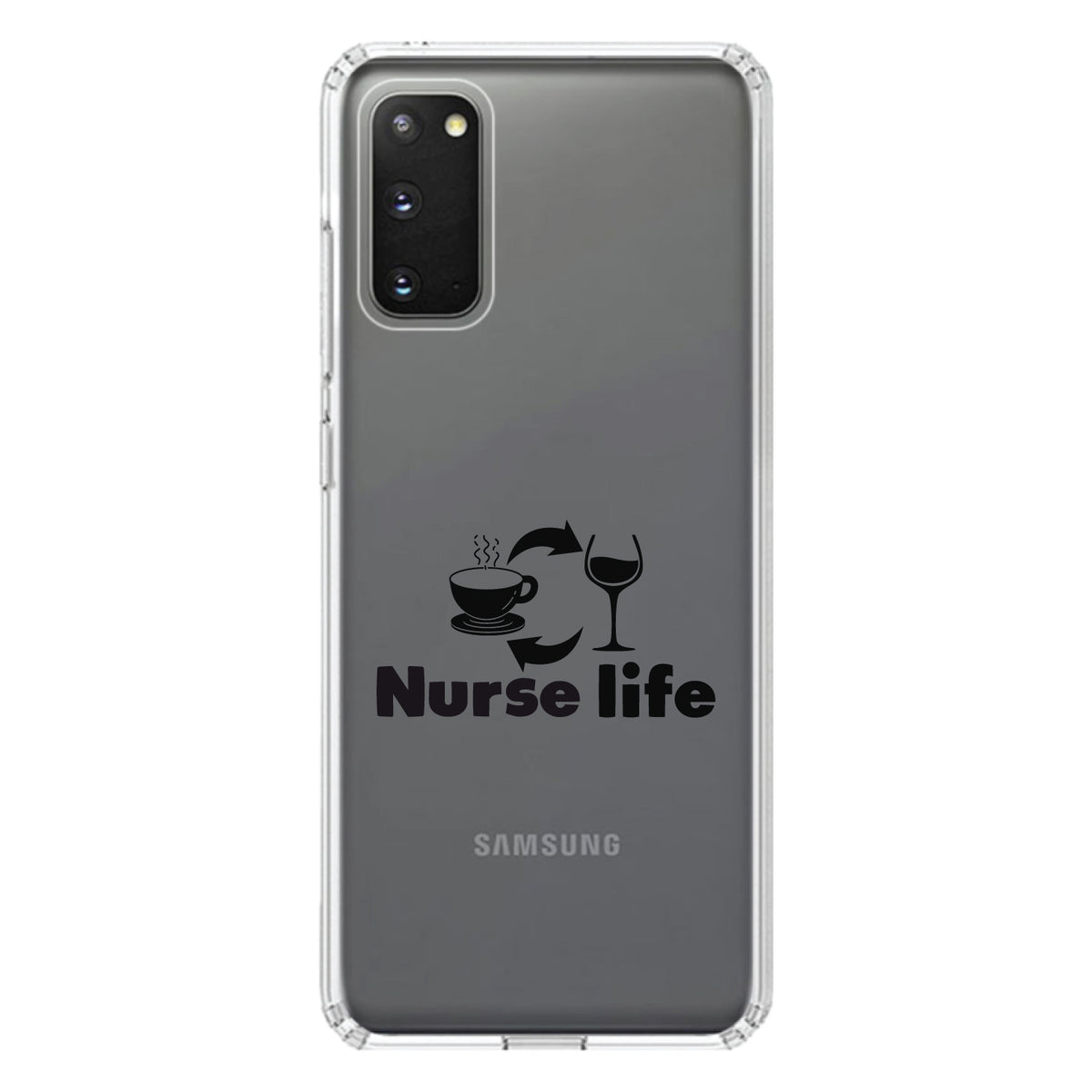 Nurse Life, Coffee, Wine, Repeat Clear Shockproof iPhone Case, view 13