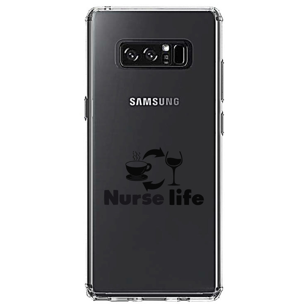 Nurse Life, Coffee, Wine, Repeat Clear Shockproof iPhone Case, view 12