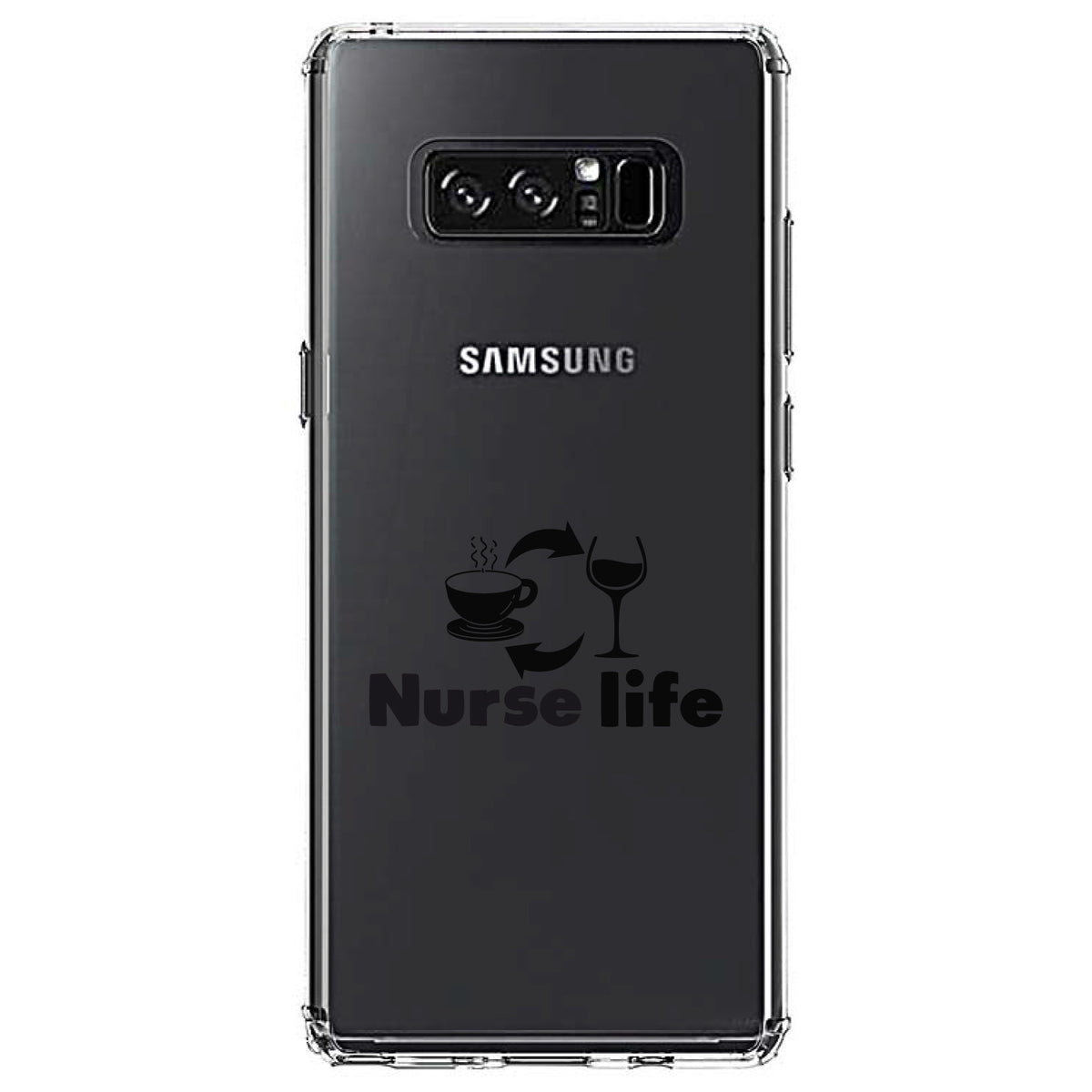 Nurse Life, Coffee, Wine, Repeat Clear Shockproof iPhone Case, view 12