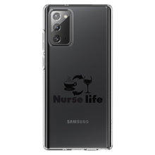 DistinctInk® Clear Shockproof Hybrid Case for Apple iPhone / Samsung Galaxy / Google Pixel - Nurse Life - Coffee, Wine, Repeat