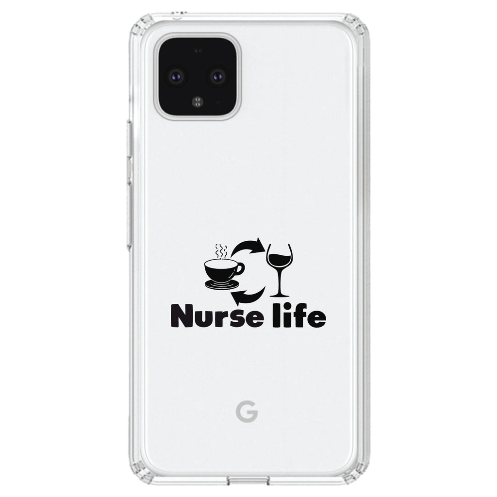 Nurse Life, Coffee, Wine, Repeat Clear Shockproof iPhone Case, view 23