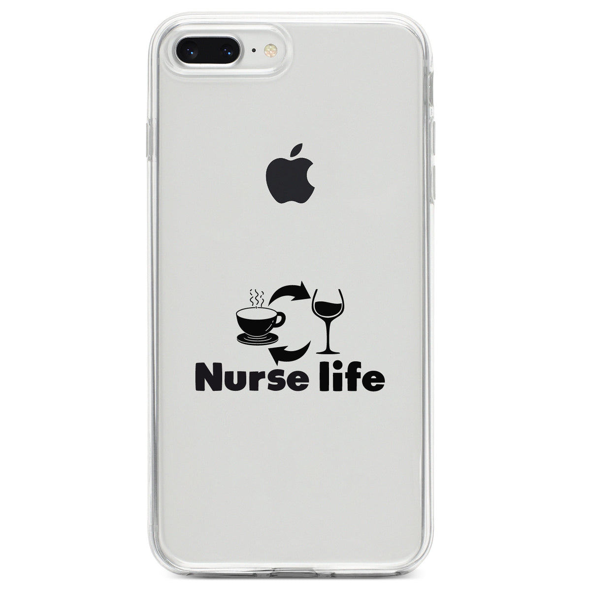 Nurse Life, Coffee, Wine, Repeat Clear Shockproof iPhone Case, view 6