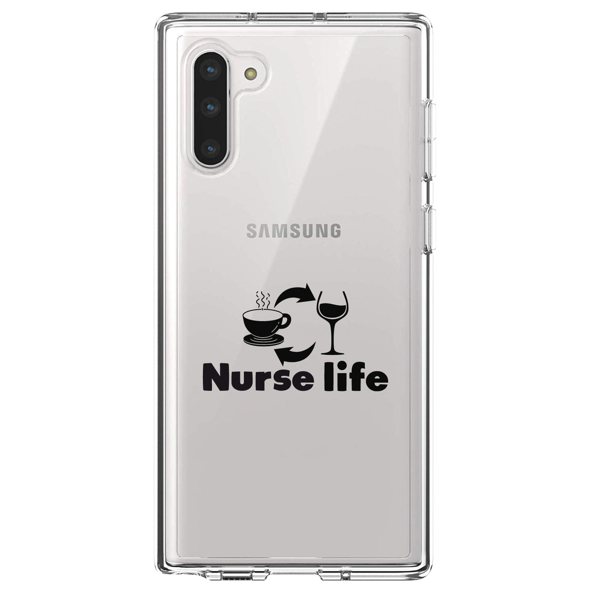 Nurse Life, Coffee, Wine, Repeat Clear Shockproof iPhone Case, view 9