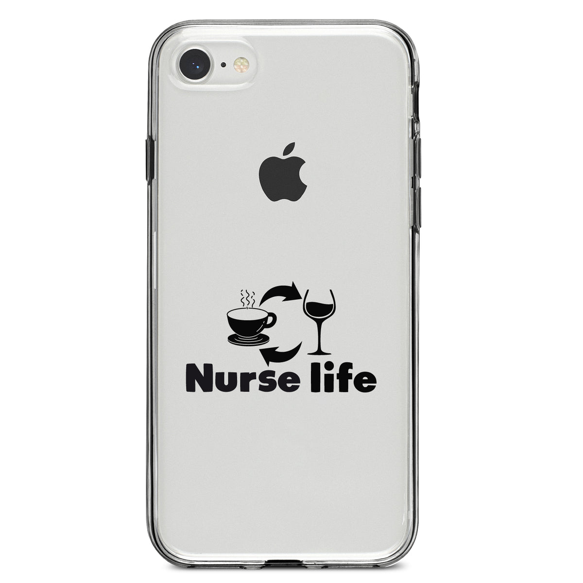 Nurse Life, Coffee, Wine, Repeat Clear Shockproof iPhone Case, view 5