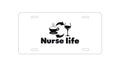 Custom Aluminum Decorative Vanity Front License Plate - Nurse Life - Coffee, Wine, Repeat
