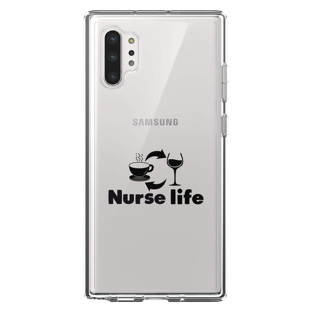 Nurse Life, Coffee, Wine, Repeat Clear Shockproof iPhone Case, view 10