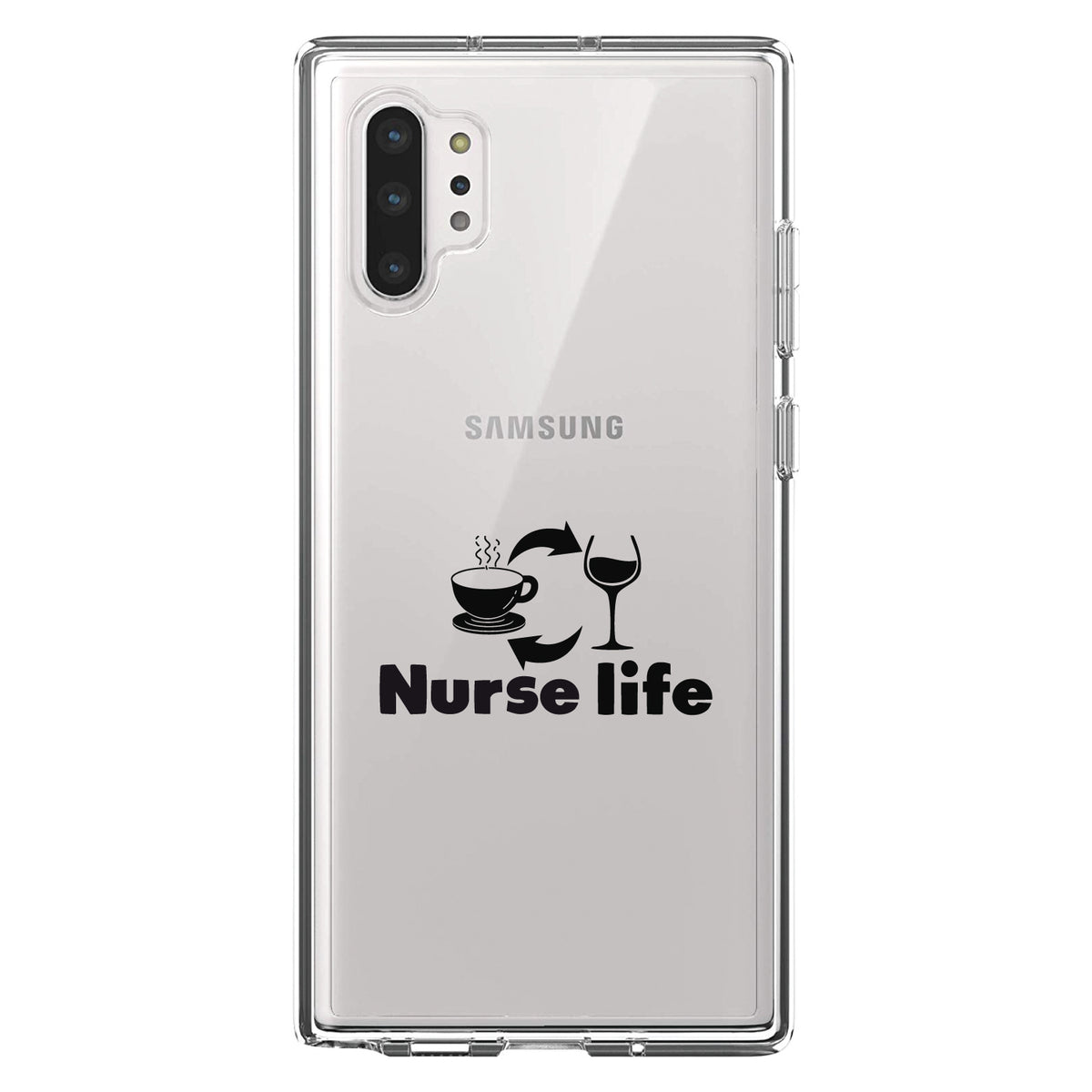 Nurse Life, Coffee, Wine, Repeat Clear Shockproof iPhone Case, view 10