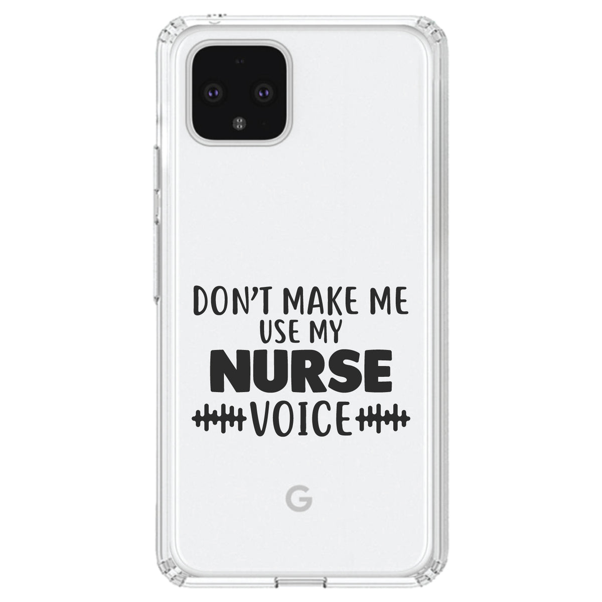 Don't Make Me Use My Nurse Voice, Black Clear Shockproof iPhone Case, view 24