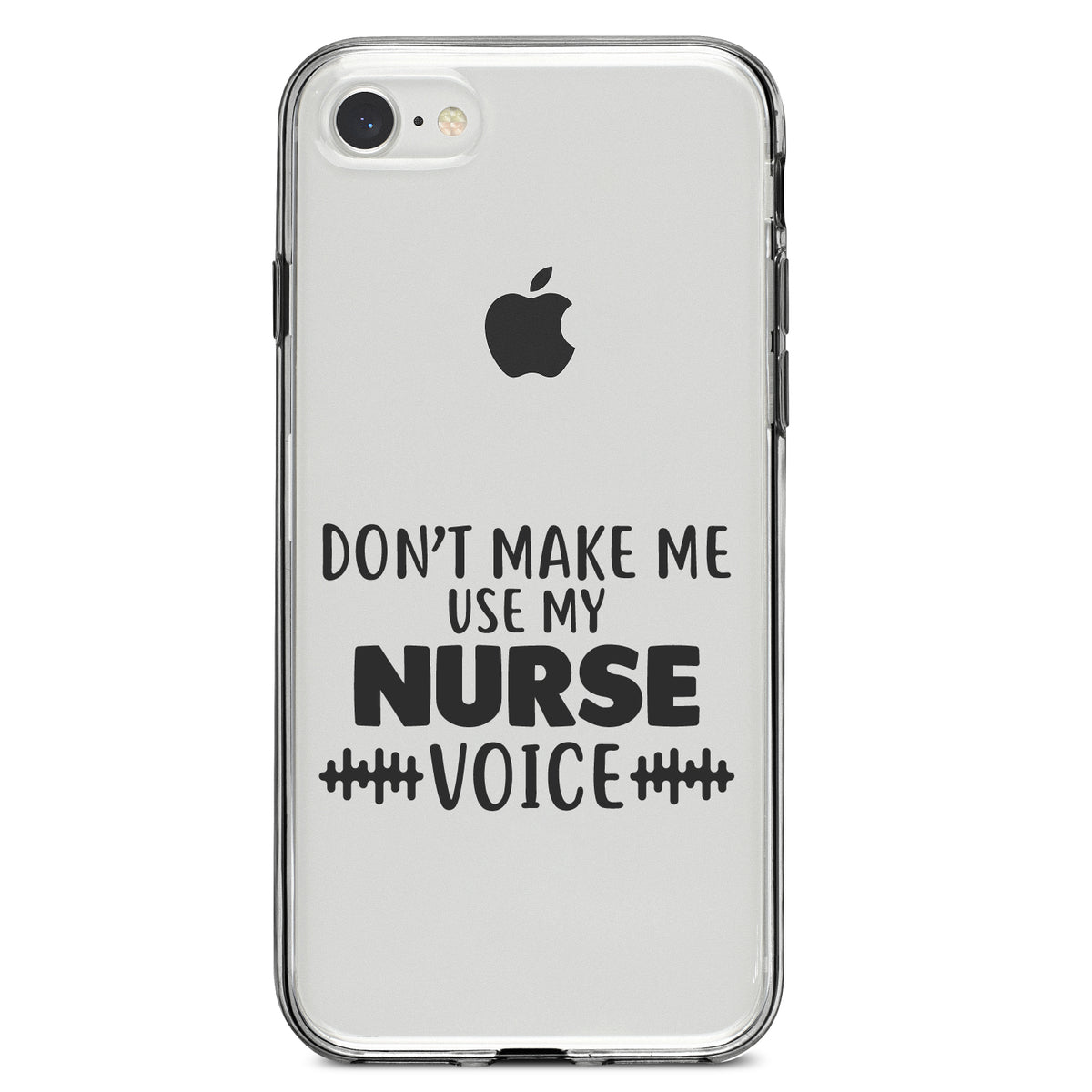 Don't Make Me Use My Nurse Voice, Black Clear Shockproof iPhone Case, view 5