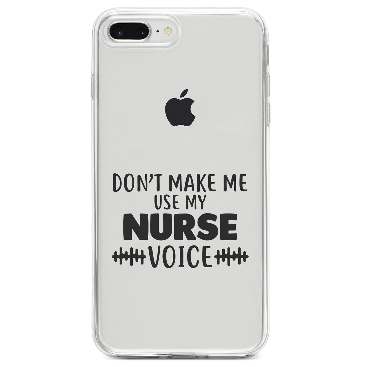 Don't Make Me Use My Nurse Voice, Black Clear Shockproof iPhone Case, view 6