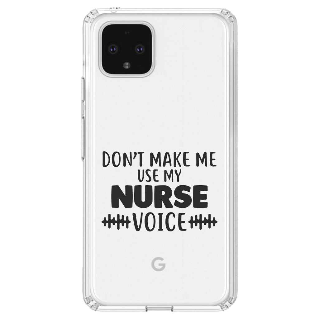 Don't Make Me Use My Nurse Voice, Black Clear Shockproof iPhone Case, view 23