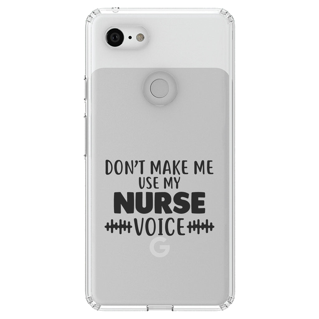 Don't Make Me Use My Nurse Voice, Black Clear Shockproof iPhone Case, view 21