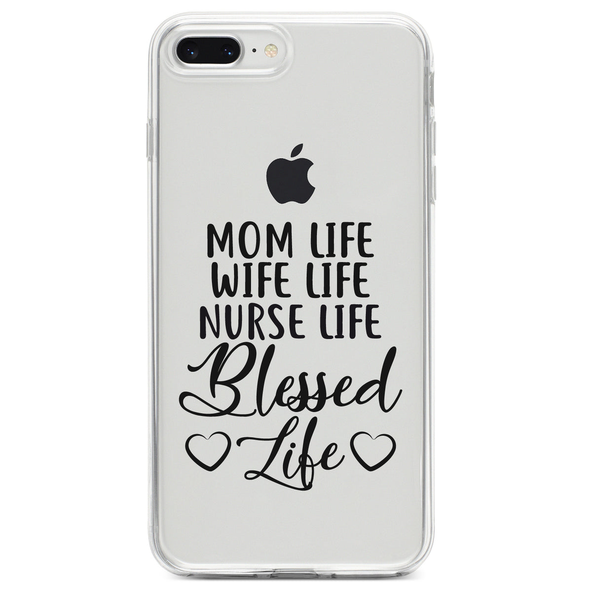 Mom Life Wife Life Nurse Life Blessed Clear Shockproof iPhone Case, view 6