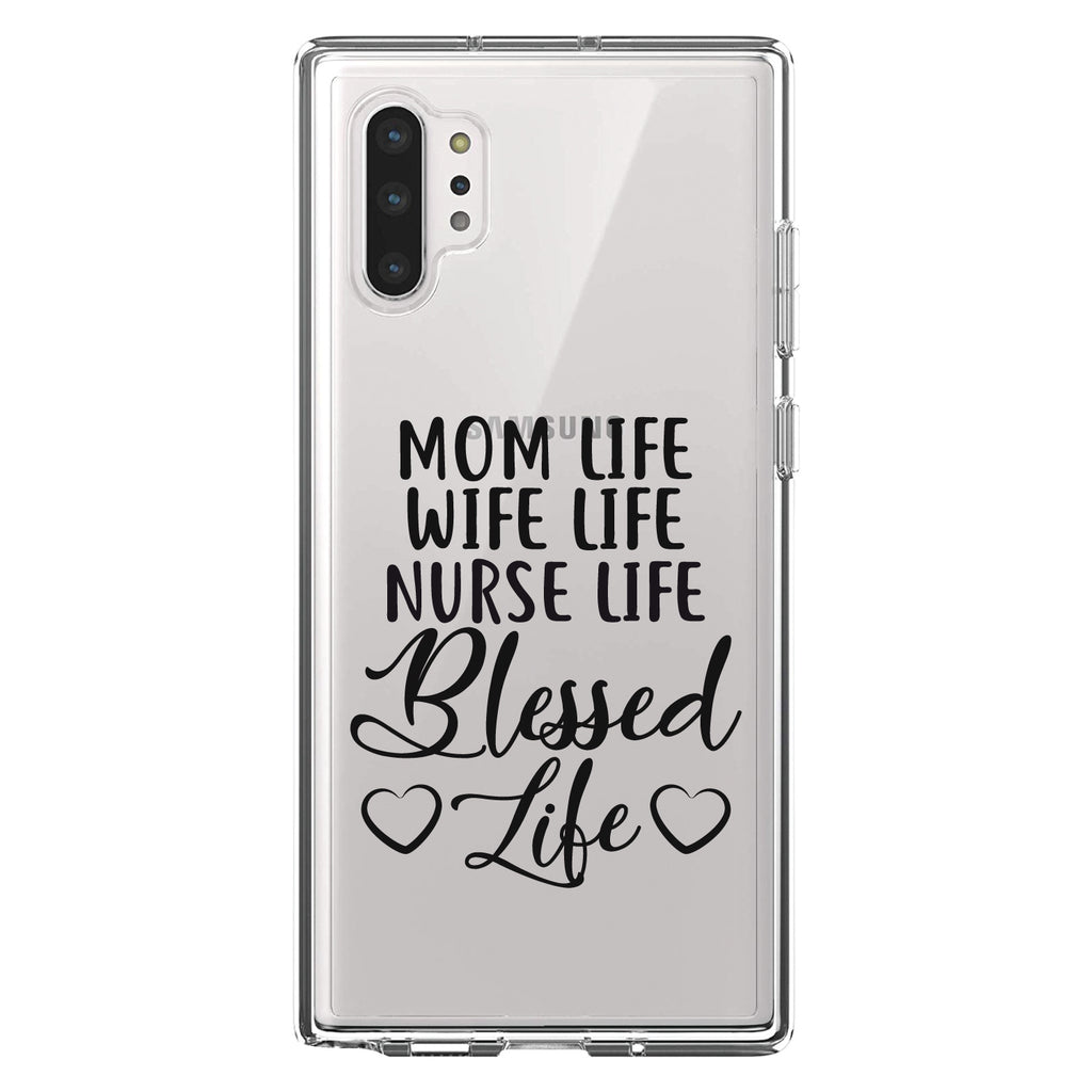 Mom Life Wife Life Nurse Life Blessed Clear Shockproof iPhone Case, view 10
