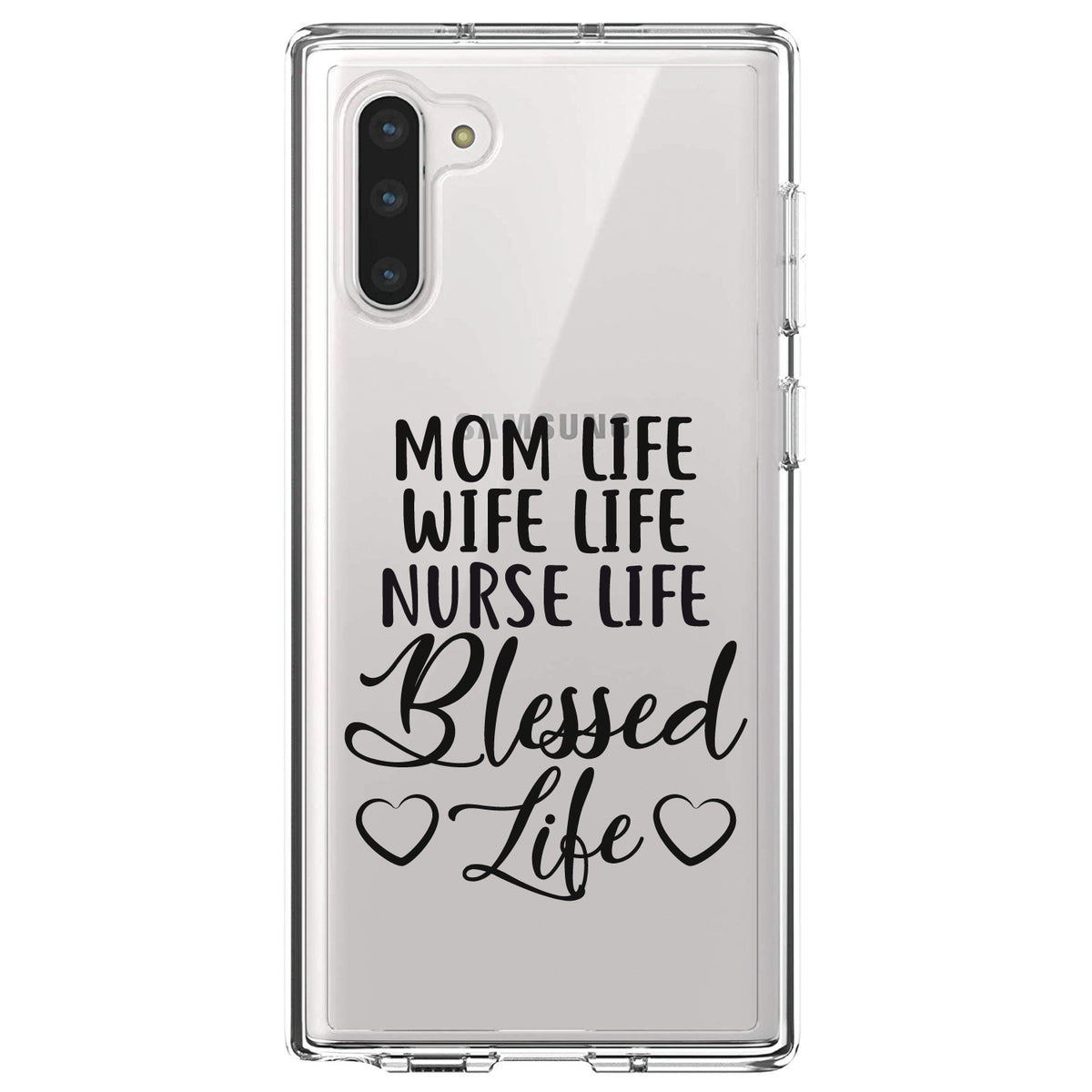 Mom Life Wife Life Nurse Life Blessed Clear Shockproof iPhone Case, view 9
