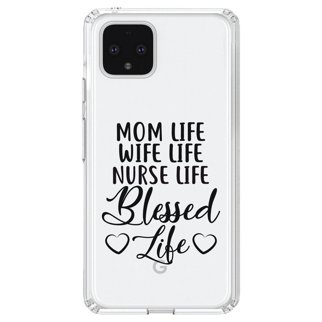 Mom Life Wife Life Nurse Life Blessed Clear Shockproof iPhone Case, view 24