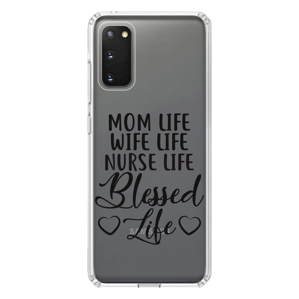Mom Life Wife Life Nurse Life Blessed Clear Shockproof iPhone Case, view 14