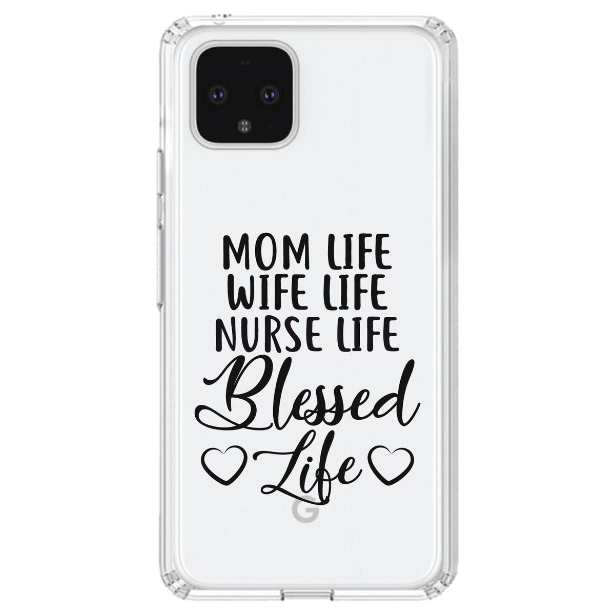 Mom Life Wife Life Nurse Life Blessed Clear Shockproof iPhone Case, view 23