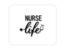 DistinctInk Custom Foam Rubber Mouse Pad - 1/4" Thick - Nurse Life Stethoscope Black