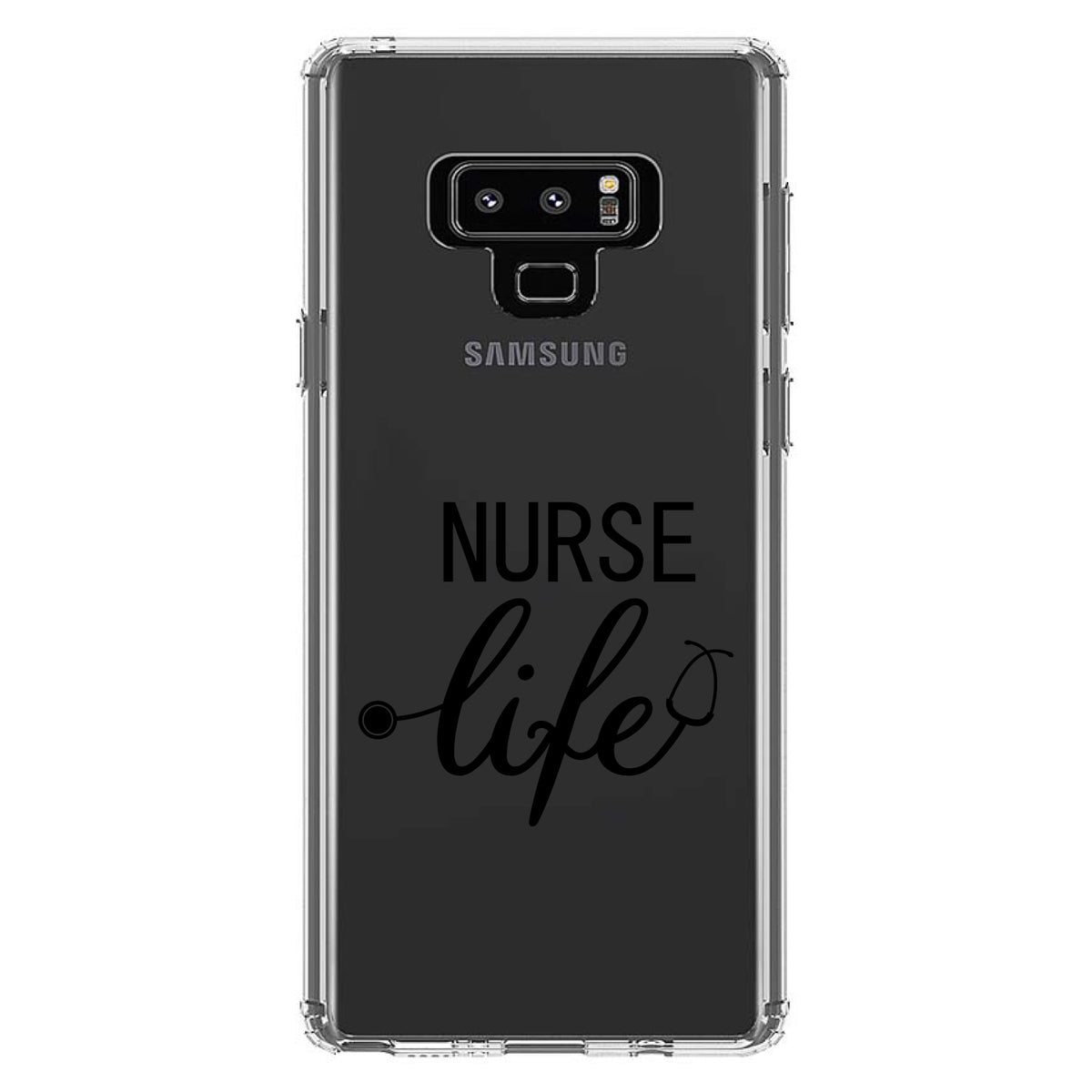 Nurse Life Stethoscope Black Clear Shockproof iPhone Case, view 11