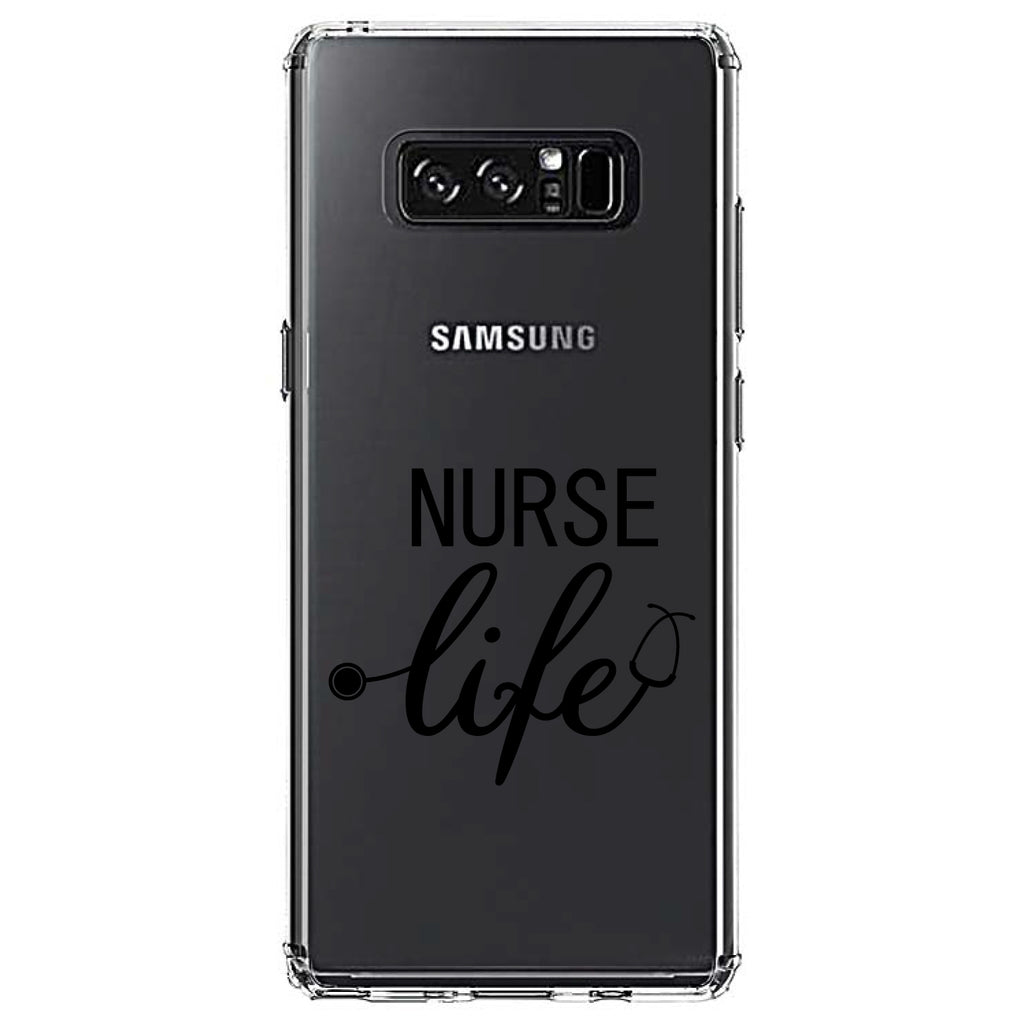 Nurse Life Stethoscope Black Clear Shockproof iPhone Case, view 12