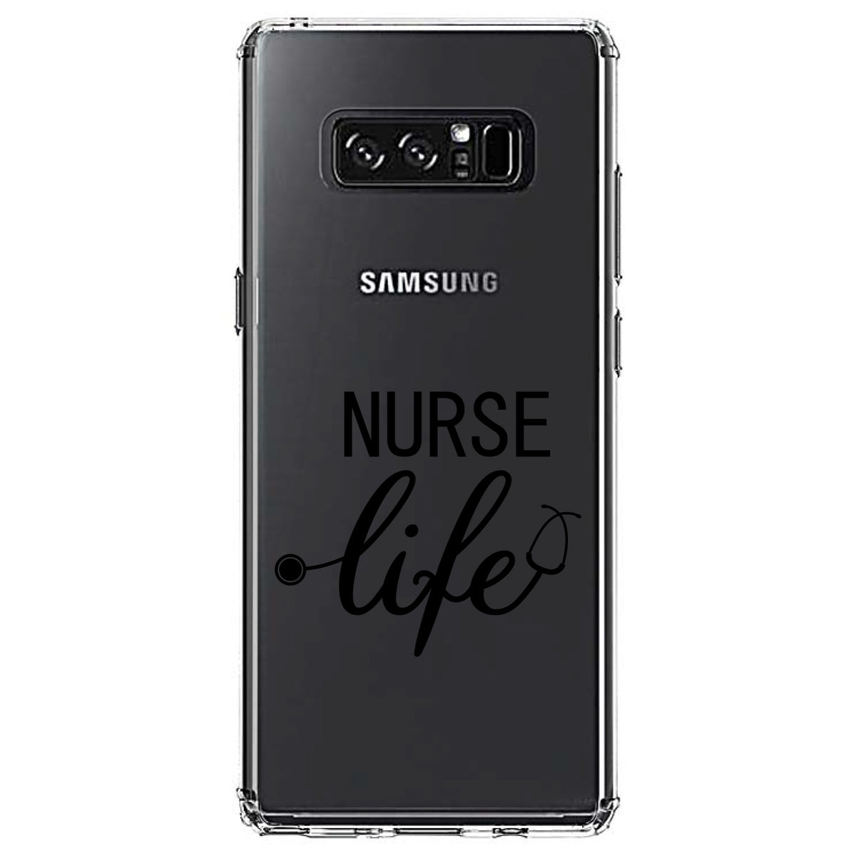 Nurse Life Stethoscope Black Clear Shockproof iPhone Case, view 12
