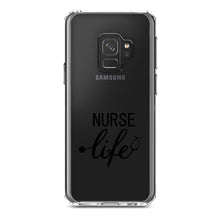 DistinctInk® Clear Shockproof Hybrid Case for Apple iPhone / Samsung Galaxy / Google Pixel - Nurse Life Stethoscope Black