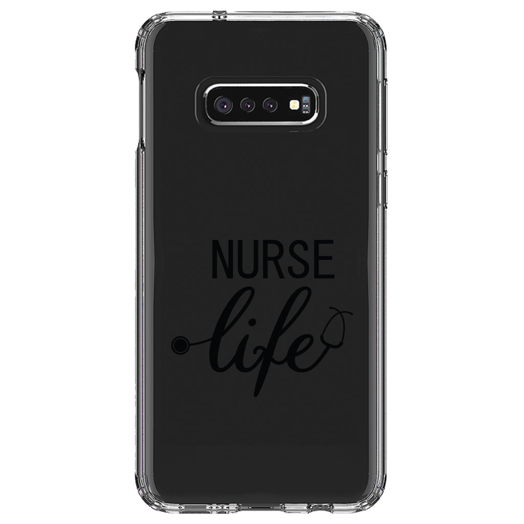 Nurse Life Stethoscope Black Clear Shockproof iPhone Case, view 18