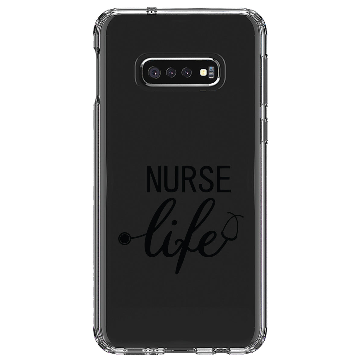 Nurse Life Stethoscope Black Clear Shockproof iPhone Case, view 18
