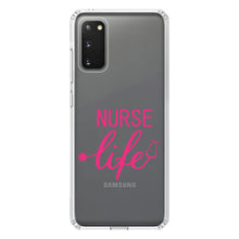 DistinctInk® Clear Shockproof Hybrid Case for Apple iPhone / Samsung Galaxy / Google Pixel - Nurse Life Stethoscope Pink