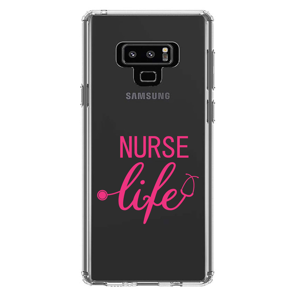Nurse Life Stethoscope Pink Clear Shockproof iPhone Case, view 11