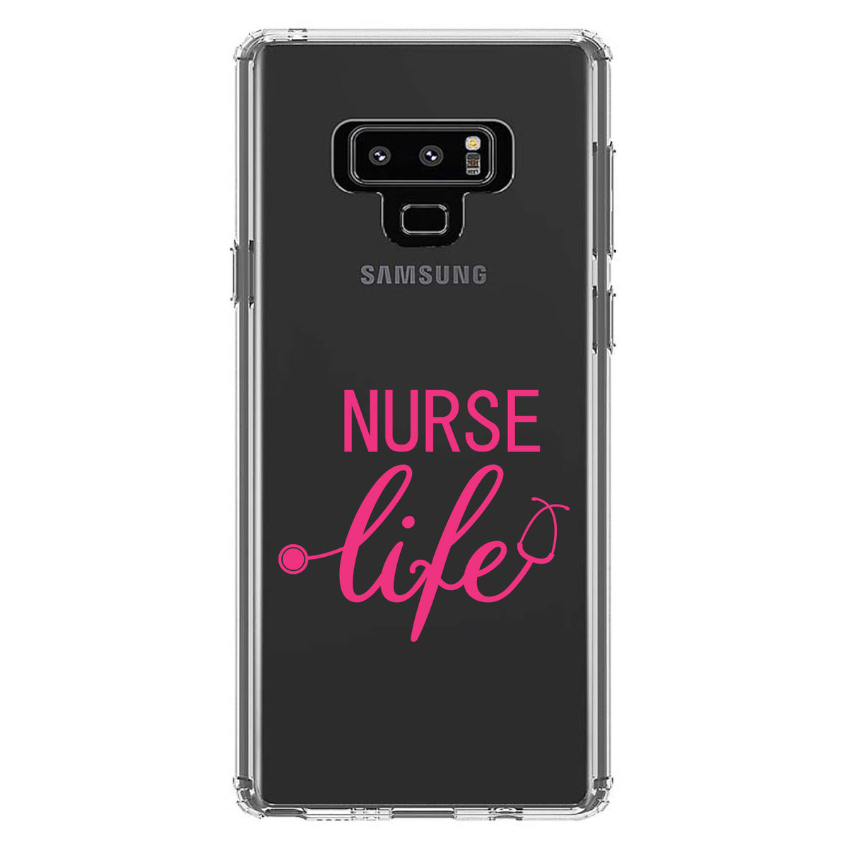 Nurse Life Stethoscope Pink Clear Shockproof iPhone Case, view 11