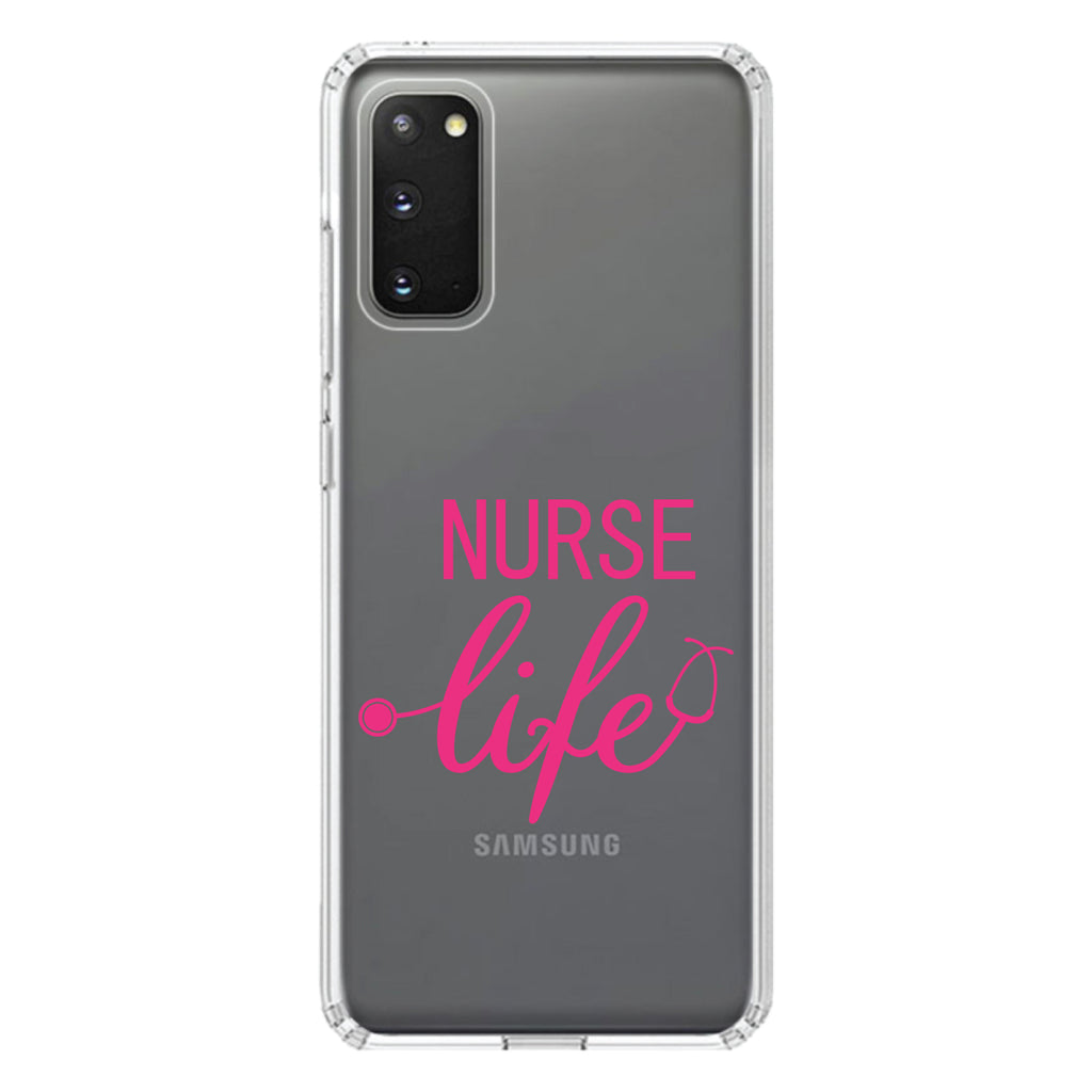 Nurse Life Stethoscope Pink Clear Shockproof iPhone Case, view 15