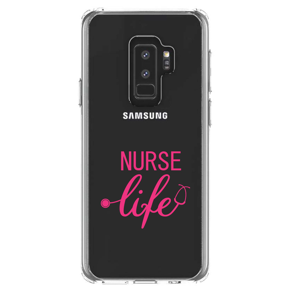 Nurse Life Stethoscope Pink Clear Shockproof iPhone Case, view 20