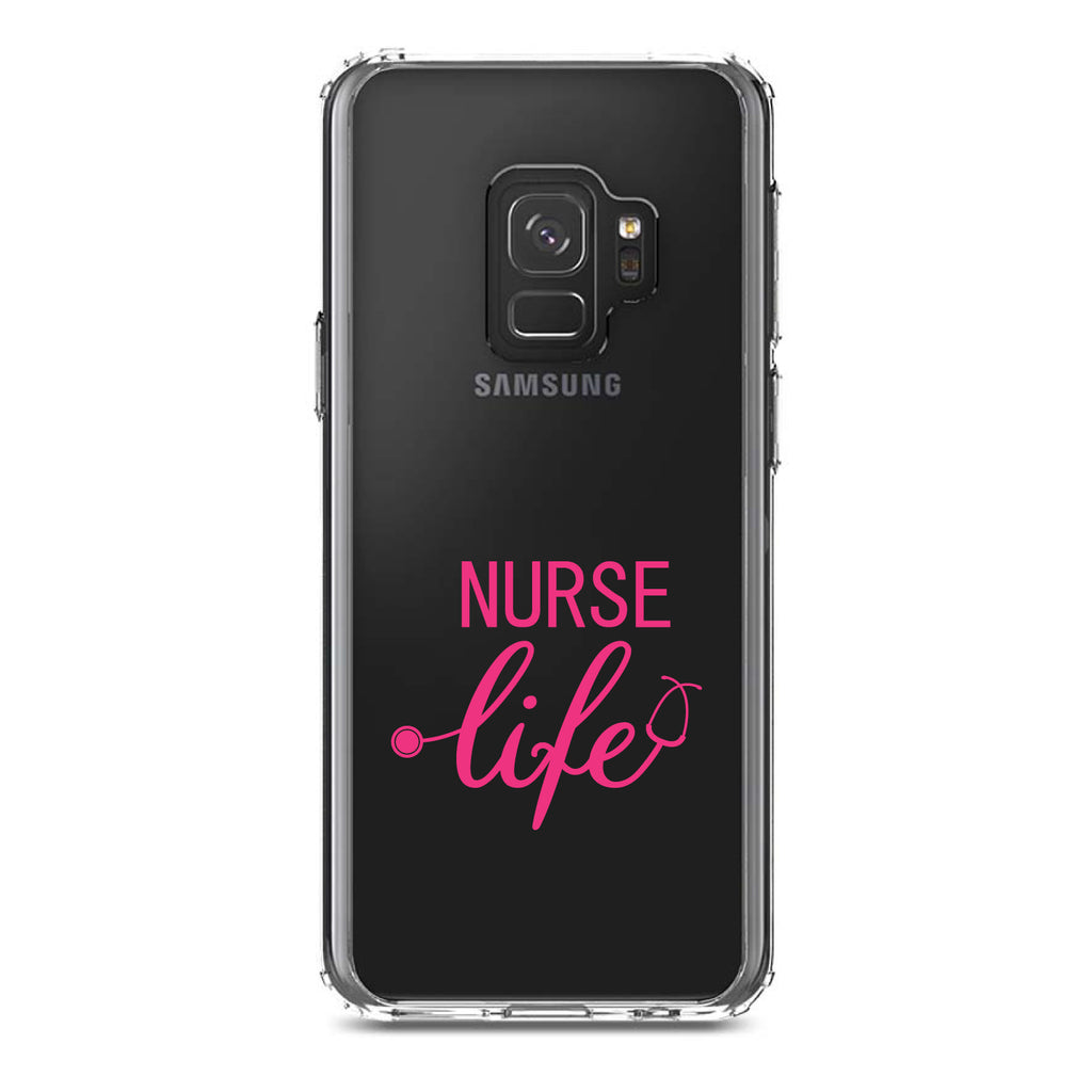 Nurse Life Stethoscope Pink Clear Shockproof iPhone Case, view 19