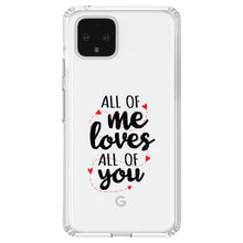 DistinctInk® Clear Shockproof Hybrid Case for Apple iPhone / Samsung Galaxy / Google Pixel - All of Me Loves All of You - Hearts