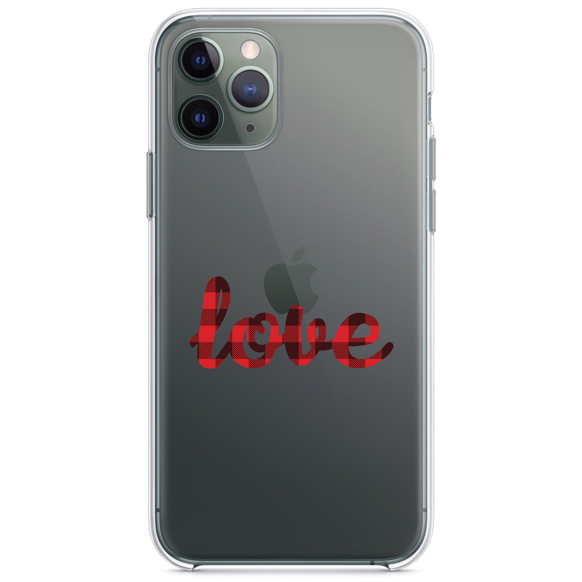 Buffalo Love, Red Black Plaid Clear Shockproof iPhone Case